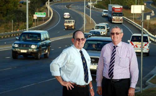 Gympie Regional Council’s Ian Petersen and Mayor Ron Dyne unite to get the highway upgraded. Gympie Regional Council’s Ian Petersen and Mayor Ron Dyne unite to get the highway upgraded.
